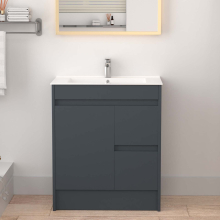 750mm Bathroom Vanity Unit & Basin Sink Floor Standing Cabinet Grey New