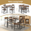Costway Industrial 5 PCS Dining Table Set w/4 Chairs Rectangular Kitchen Table Metal Frame 6