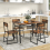 Costway Industrial 5 PCS Dining Table Set w/4 Chairs Rectangular Kitchen Table Metal Frame 3