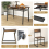 Costway Industrial 5 PCS Dining Table Set w/4 Chairs Rectangular Kitchen Table Metal Frame 4