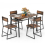 Costway Industrial 5 PCS Dining Table Set w/4 Chairs Rectangular Kitchen Table Metal Frame 1
