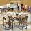 Costway Industrial 5 PCS Dining Table Set w/4 Chairs Rectangular Kitchen Table Metal Frame 7