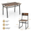 Costway Industrial 5 PCS Dining Table Set w/4 Chairs Rectangular Kitchen Table Metal Frame 2