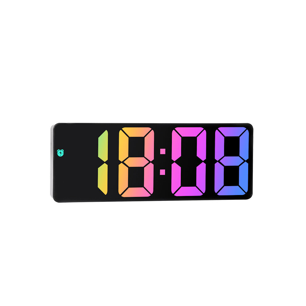 (Black) Alarm Digital Led Clock Mains Usbbattery Temperature Large Mirror Display
