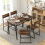 Costway Industrial 5 PCS Dining Table Set w/4 Chairs Rectangular Kitchen Table Metal Frame 8
