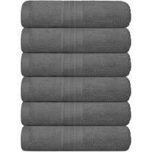 (Charcoal Grey) 6x Large Jumbo Bath Sheets Towels 75 x 150 cm Super Soft 100% Egyptian Cotton Fast Absorbent Quick Dry Gym, Spa, Hotel Quality Jumbo Bath Towels