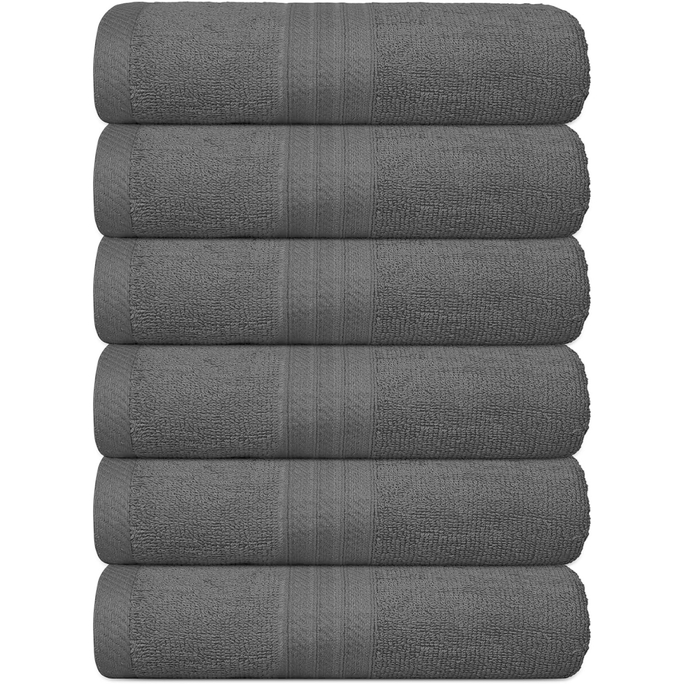 (Charcoal Grey) 6x Large Jumbo Bath Sheets Towels 75 x 150 cm Super Soft 100% Egyptian Cotton Fast Absorbent Quick Dry Gym, Spa, Hotel Quality Jumbo B