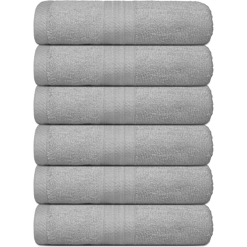 (Silver) 6x Large Jumbo Bath Sheets Towels 75 x 150 cm Super Soft 100% Egyptian Cotton Fast Absorbent Quick Dry Gym, Spa, Hotel Quality Jumbo Bath Tow