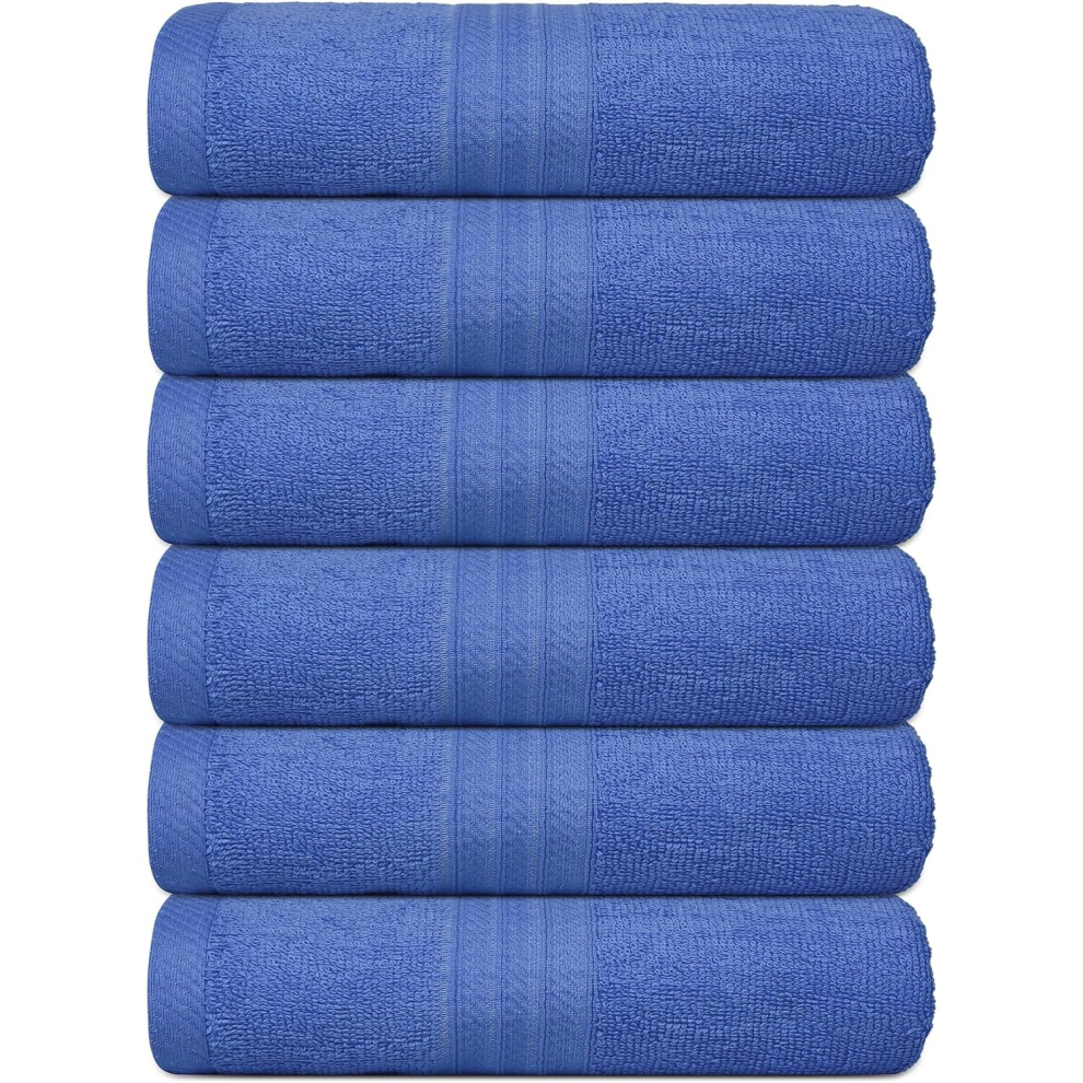 (Blue) 6x Large Jumbo Bath Sheets Towels 75 x 150 cm Super Soft 100% Egyptian Cotton Fast Absorbent Quick Dry Gym, Spa, Hotel Quality Jumbo Bath Towel