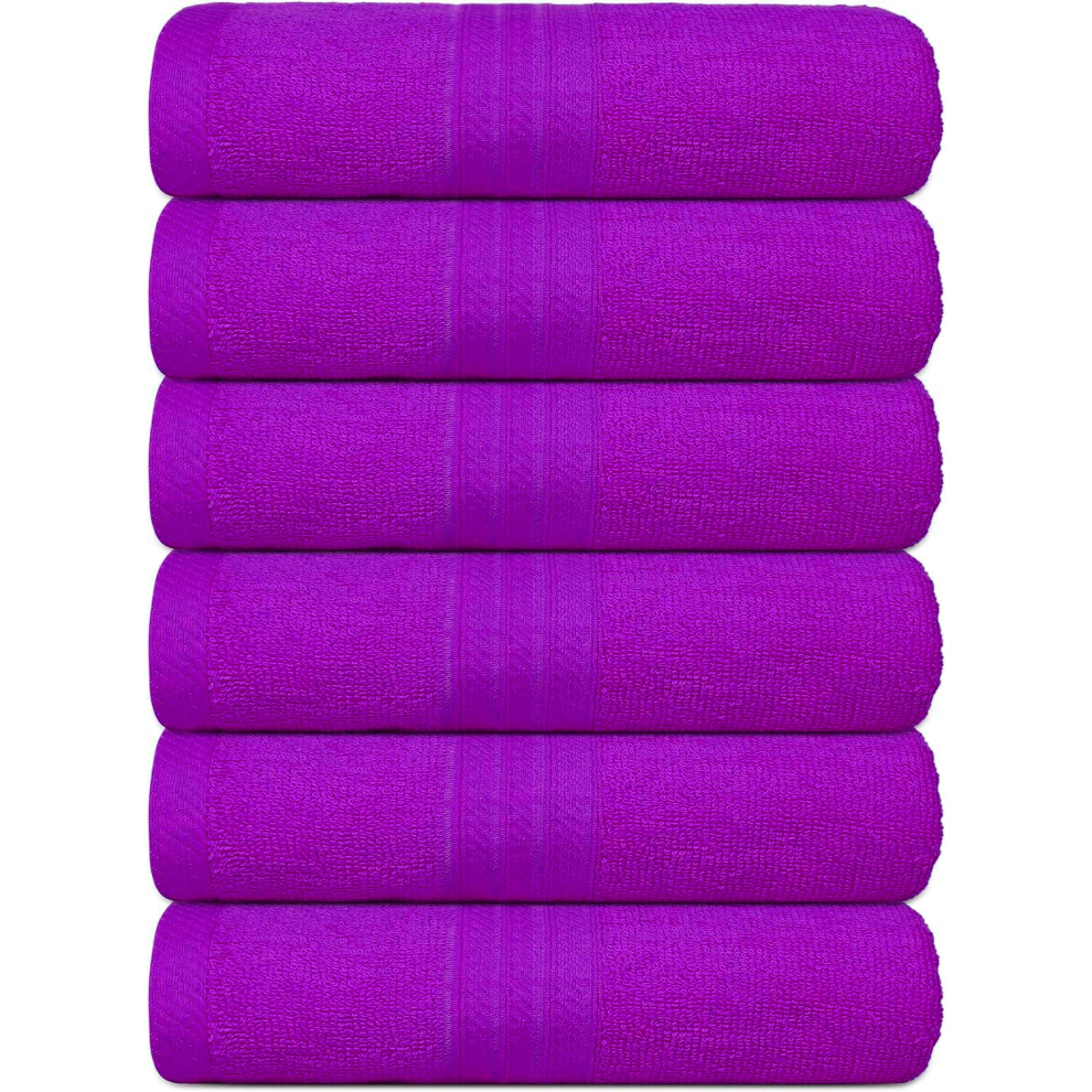 (Purple) 6x Large Jumbo Bath Sheets Towels 75 x 150 cm Super Soft 100% Egyptian Cotton Fast Absorbent Quick Dry Gym, Spa, Hotel Quality Jumbo Bath Tow