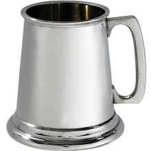 Quarter Pint Baby Christening Mug Tankard Pewter Plain Body Square Handle Mug Perfect for Engraved Supplied in Satin Presentation Box