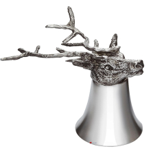 Pewter Jigger Measure or Stirrup Cup with Stag Head 3 oz Stands on its Head When in Use Cast Pewter Stag Head