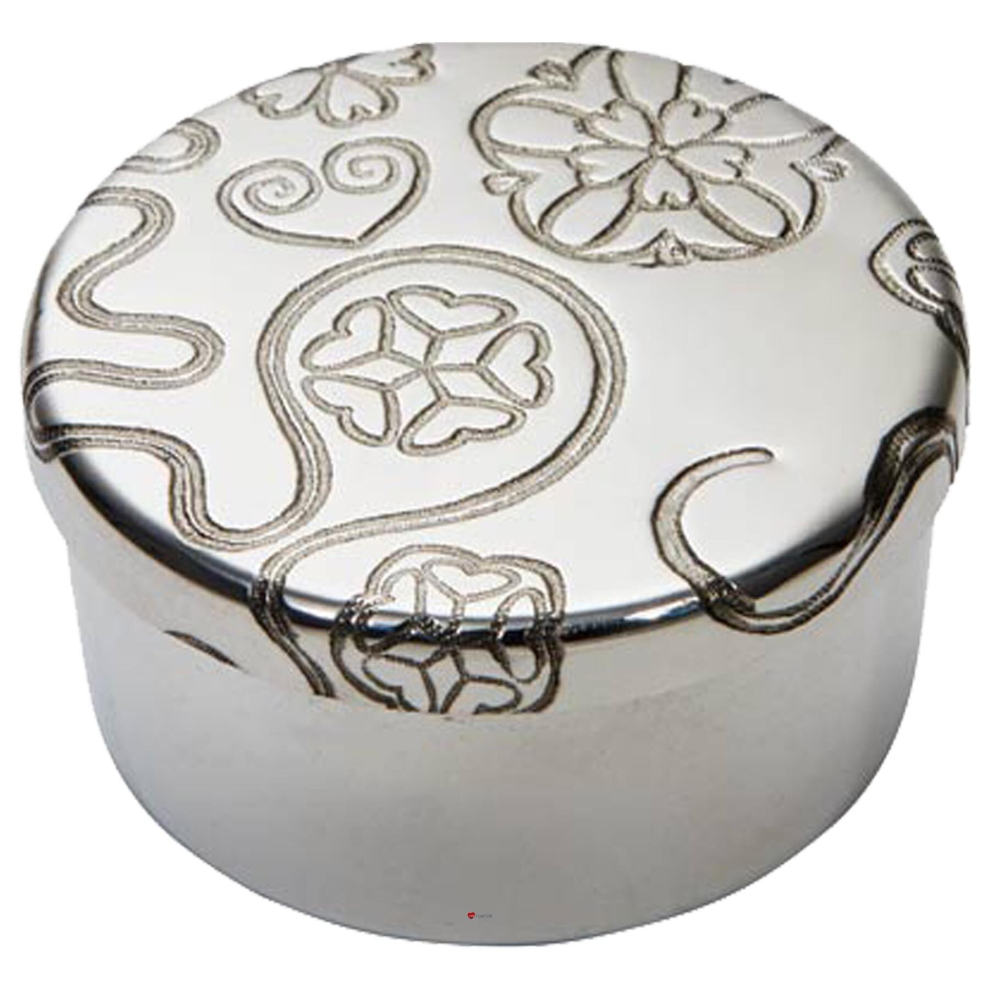 I Luv Ltd Small Pewter Trinket Pill Box With Yorkshire Rose Design Embossed With Yorkshire Rose Design On Lid Perfect For Egraving On Body