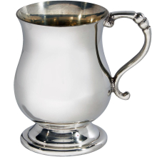 Quarter Pint Traditional Mug Georgian Style Baby Christening Tankard Pewter Plain Body Mug Perfect for Engraved Supplied in Satin Presentation Box