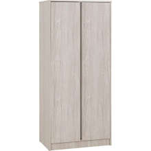 Malvern 2-Door Wardrobe in Urban Snow Beige with Recessed Handles, Hanging Rail & Shelf