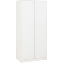 Malvern 2 Door Wardrobe in White Finish Hanging Rail and Shelf