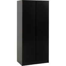 Malvern 2 Door Wardrobe in Black Finish Hanging Rail and Shelf