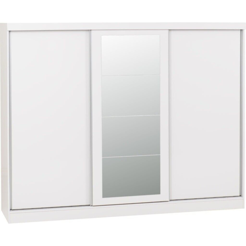 Nevada 3 Door Sliding Wardrobe White Gloss