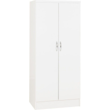 Nevada 2 Door All Hanging Wardrobe in White Gloss Finish