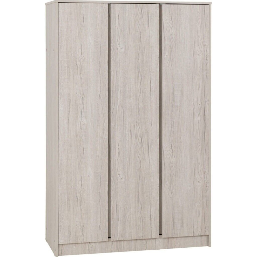 Seconique Malvern 3 Door Wardrobe In Beige Urban Snow Finish