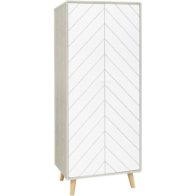 Dixie 2 Door Wardrobe in Dusty Grey and White