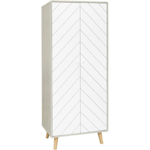 Seconique Dixie 2 Door Wardrobe in Dusty Grey and White