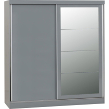 Nevada 2 Door Sliding Wardrobe Grey Gloss