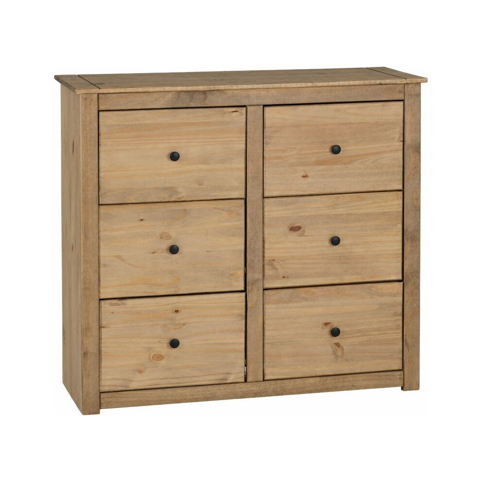 Seconique Panama 6 Drawer Chest - Solid Waxed Pine - Bedroom Furniture