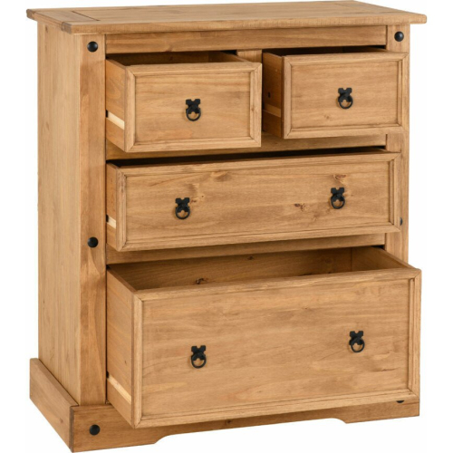 Seconique Seconique Corona 2+2 Drawer Chest - Distressed Waxed Pine 1