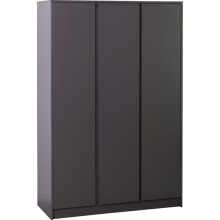 Malvern 3 Door Wardrobe in Grey Finish Hanging Rail and Shelving