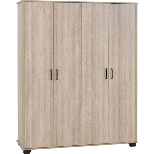 Seconique Oliver 4 Door Wardrobe Light Oak Effect