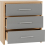 Seconique Seville 3 Drawer Chest Grey High Gloss/Light Oak Effect Veneer 7