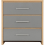 Seconique Seville 3 Drawer Chest Grey High Gloss/Light Oak Effect Veneer 8