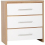 Seconique Seville 3 Drawer Chest White High Gloss/Light Oak Effect Veneer 8