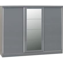 Nevada 3 Door Sliding Wardrobe Grey Gloss