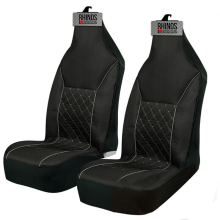 For Citroen DS3 - Premium Luxury Fabric Car Seat Covers - Grey Quilted Piping - 2 x Fronts
