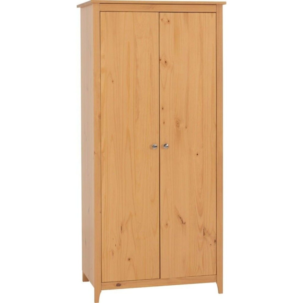 Seconique Oslo 2 Door Wardrobe In Antique Pine Finish