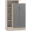 Seconique Nevada Petite Open Shelf Wardrobe Grey Gloss/Light Oak Effect Veneer 1