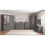 Seconique Nevada Mirrored 2 Door 1 Drawer Wardrobe in 3D Effect Grey Finish 8