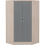 Seconique Nevada 2 Door Corner Wardrobe in Grey Gloss and Oak Effect Finish 9