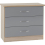 Seconique Nevada 3 Drawer Chest Grey Gloss/Light Oak Effect Veneer 5
