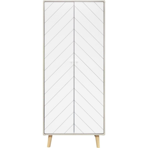 Seconique Dixie 2 Door Wardrobe in Dusty Grey and White 1
