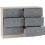 Seconique Nevada 6 Drawer Chest Grey Gloss/Light Oak Effect Veneer 7