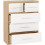 Seconique Seville 3+2 Drawer Chest White High Gloss/Light Oak Effect Veneer 6