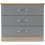 Seconique Nevada 3 Drawer Chest Grey Gloss/Light Oak Effect Veneer 12