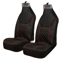 For Seat Ibiza FR - Premium Luxury Fabric Car Seat Covers - Red Quilted Piping - 2 x Fronts