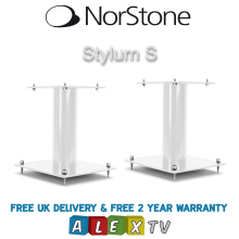 Norstone STYLUM S Pair of Speaker Stands 28cm Satin White Universal Steel