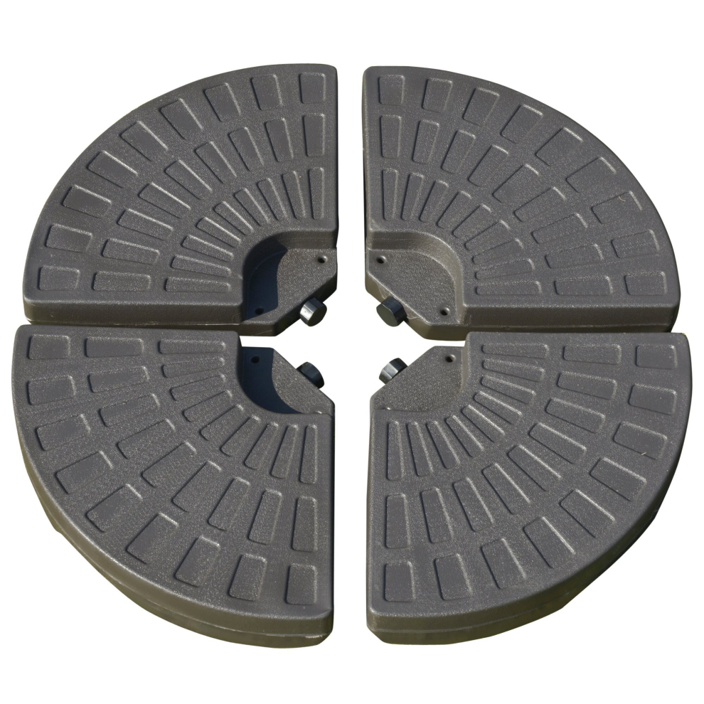 Outsunny 4PCs Cantilever Offset Patio Umbrella Base Stand, Water & Sand Filled