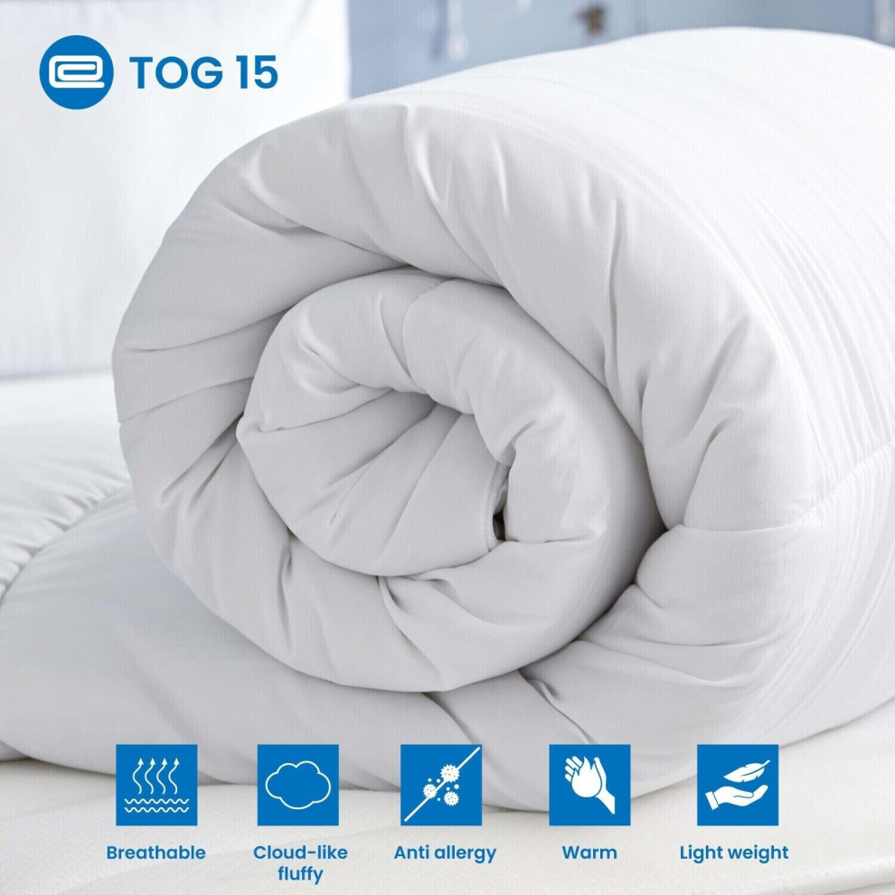 (Double) 15 Tog Duvet Quilt Winter Warm Soft Anti-Allergy