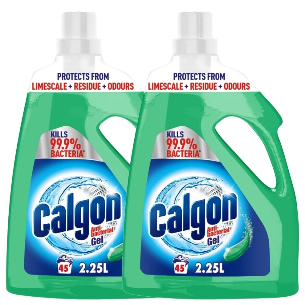 Gel  Calgon Antibacterial Gel Washing Machine Softener 2.25 Litres Total 4.5L 2 Pack